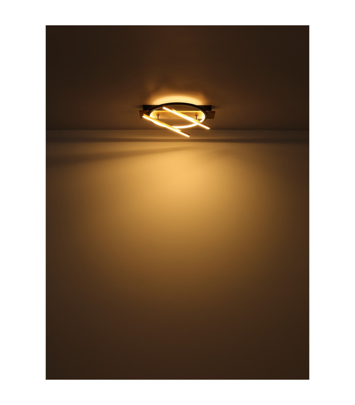 Pikara 40.5cm Integrated LED Semi Flush Ceiling Light Wood Look LED 3000K-6