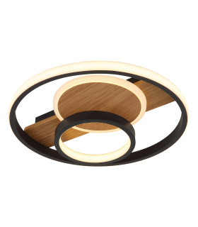 Pikara 34.5cm Integrated LED Semi Flush Ceiling Light Wood Look 3x LED 3000K-1