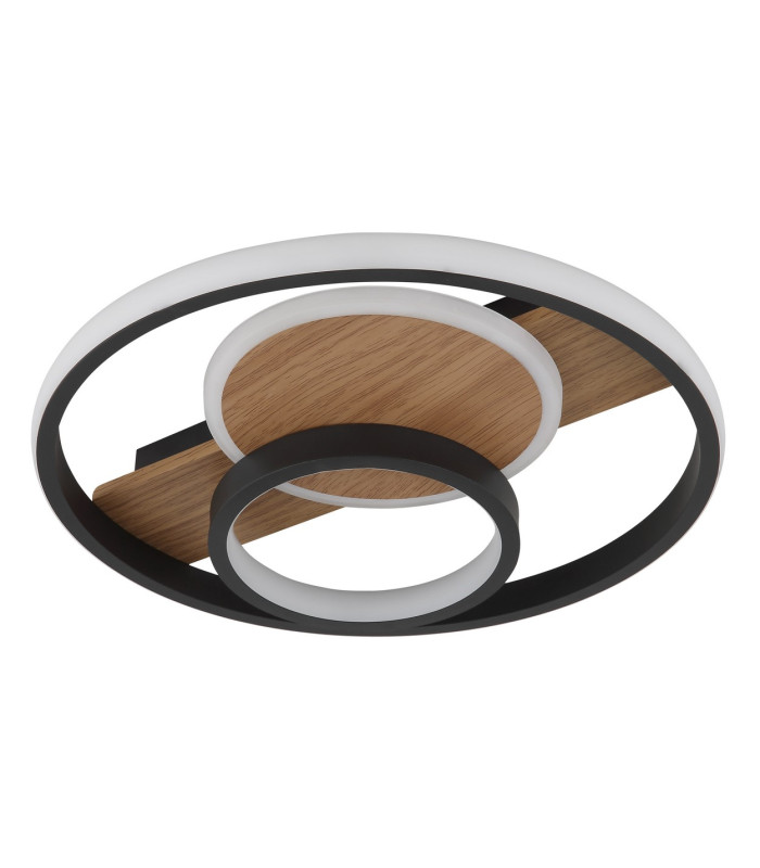 Pikara 34.5cm Integrated LED Semi Flush Ceiling Light Wood Look 3x LED 3000K-3