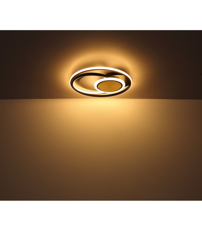 Pikara 34.5cm Integrated LED Semi Flush Ceiling Light Wood Look 3x LED 3000K-5