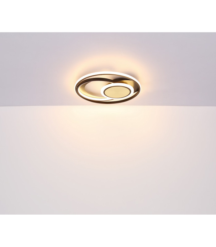 Pikara 34.5cm Integrated LED Semi Flush Ceiling Light Wood Look 3x LED 3000K-6
