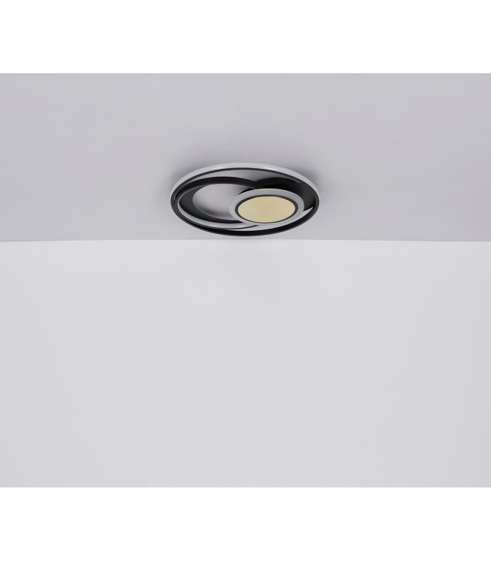 Pikara 34.5cm Integrated LED Semi Flush Ceiling Light Wood Look 3x LED 3000K-7