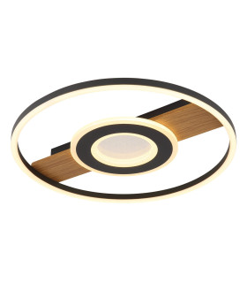 Pikara 40.5cm Integrated LED Semi Flush Ceiling Light Wood Look 2x LED 3000K-1