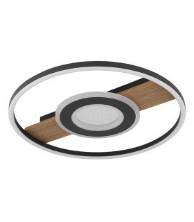 Pikara 40.5cm Integrated LED Semi Flush Ceiling Light Wood Look 2x LED 3000K-2
