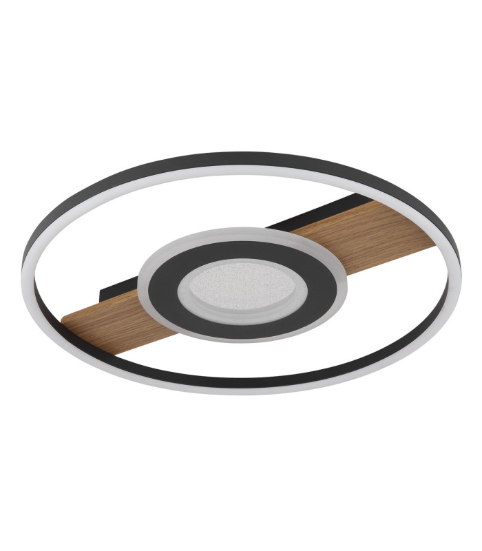 Pikara 40.5cm Integrated LED Semi Flush Ceiling Light Wood Look 2x LED 3000K-2