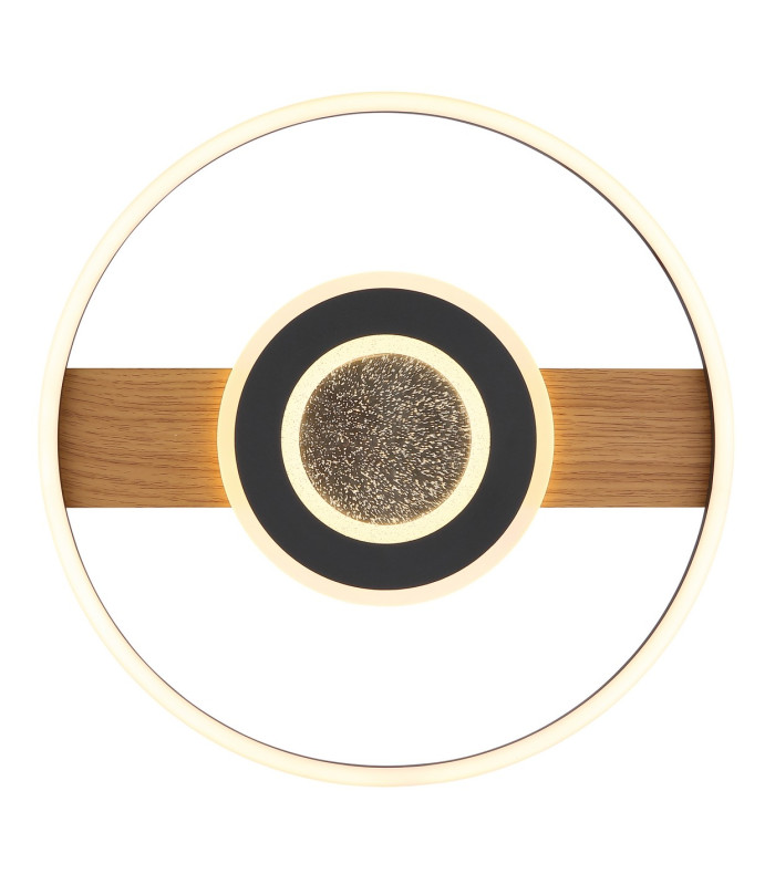 Pikara 40.5cm Integrated LED Semi Flush Ceiling Light Wood Look 2x LED 3000K-4