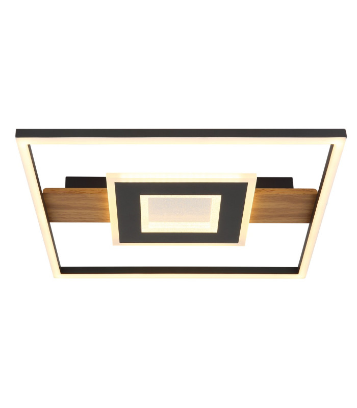 Pikara 38x38cm Integrated LED Semi Flush Ceiling Light Wood Look 2x LED 3000K-3