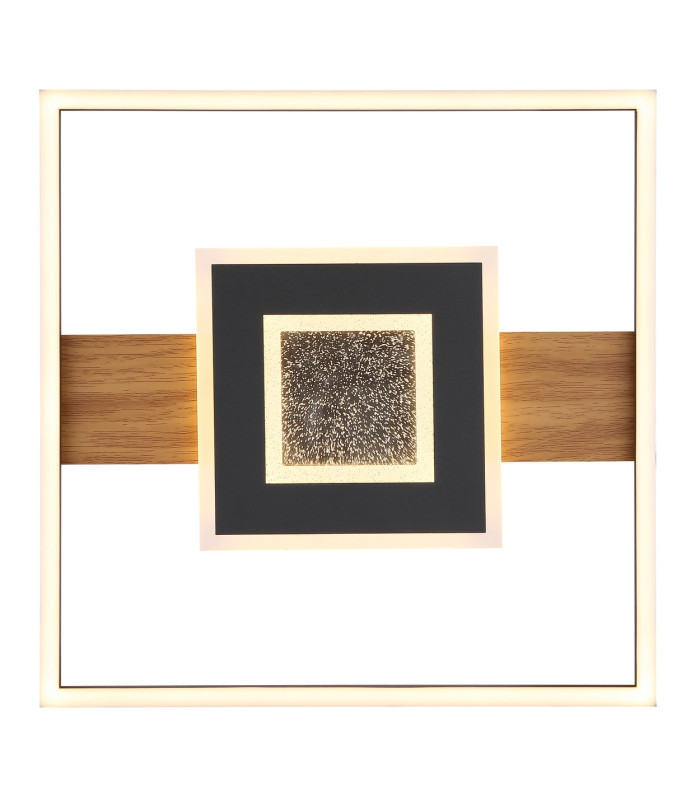 Pikara 38x38cm Integrated LED Semi Flush Ceiling Light Wood Look 2x LED 3000K-4