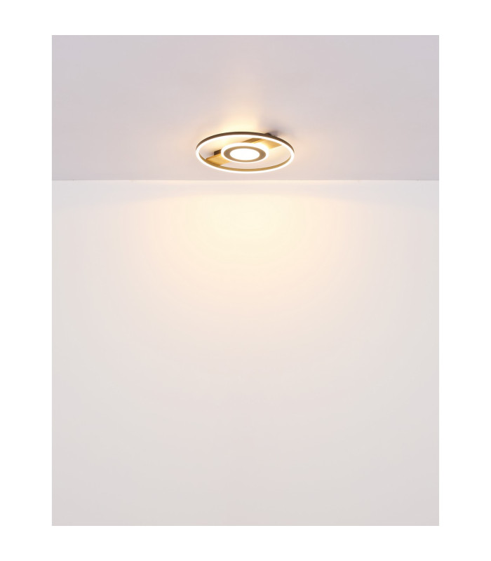 Pikara 38x38cm Integrated LED Semi Flush Ceiling Light Wood Look 2x LED 3000K-6
