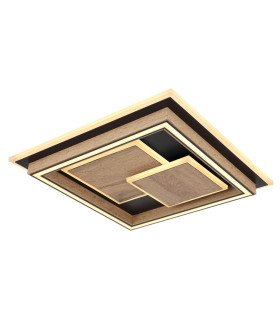 Lagerta Integrated LED Semi Flush Ceiling Light Matt Black LED 3000K-1