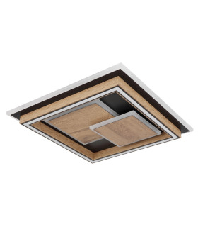 Lagerta Integrated LED Semi Flush Ceiling Light Matt Black LED 3000K-2