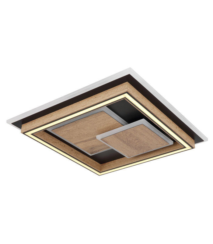 Lagerta Integrated LED Semi Flush Ceiling Light Matt Black LED 3000K-6
