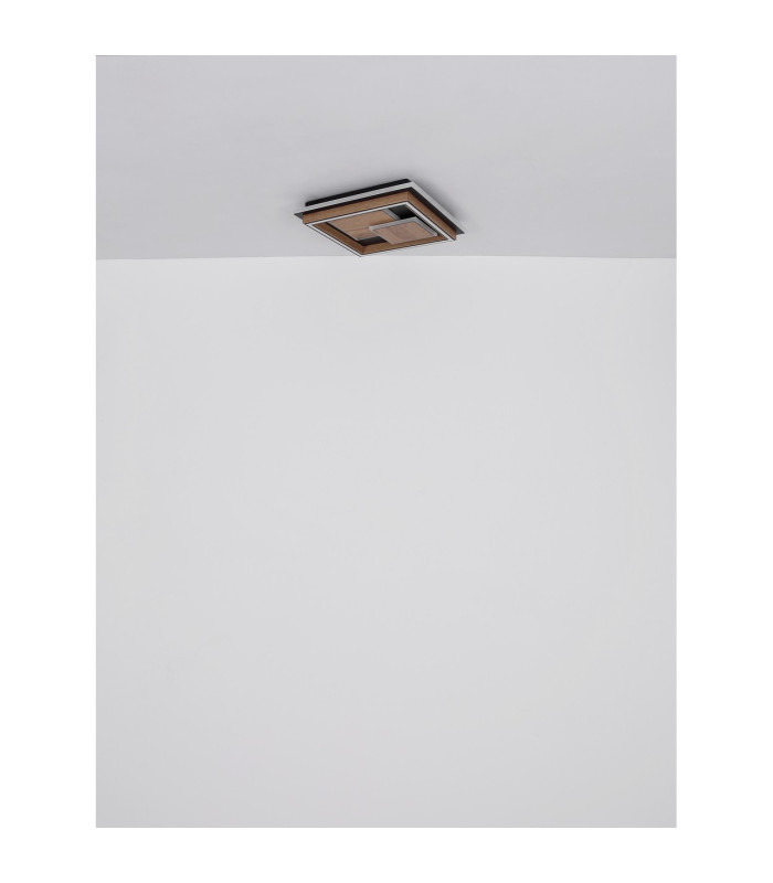 Lagerta Integrated LED Semi Flush Ceiling Light Matt Black LED 3000K-9