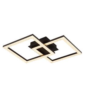 Sapena 53x37cm Integrated LED Semi Flush Ceiling Light Matt Black 2x LED 3000K-1
