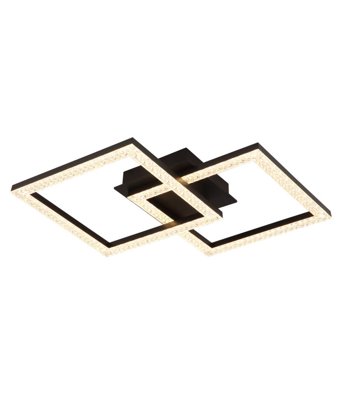 Sapena 53x37cm Integrated LED Semi Flush Ceiling Light Matt Black 2x LED 3000K-1