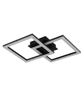 Sapena 53x37cm Integrated LED Semi Flush Ceiling Light Matt Black 2x LED 3000K-2