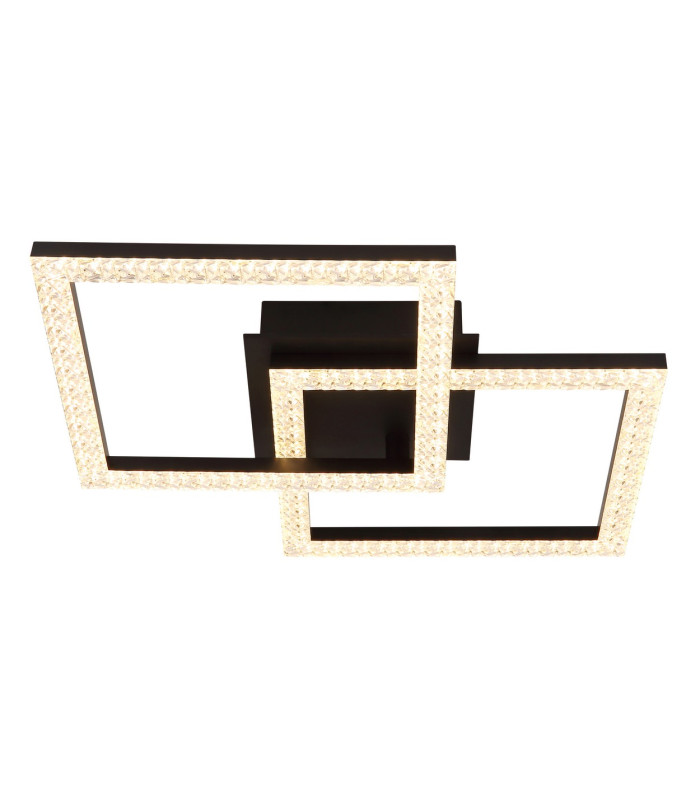 Sapena 53x37cm Integrated LED Semi Flush Ceiling Light Matt Black 2x LED 3000K-3