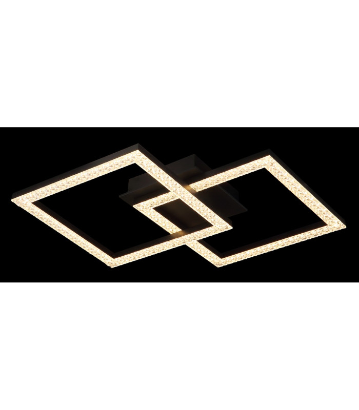 Sapena 53x37cm Integrated LED Semi Flush Ceiling Light Matt Black 2x LED 3000K-5