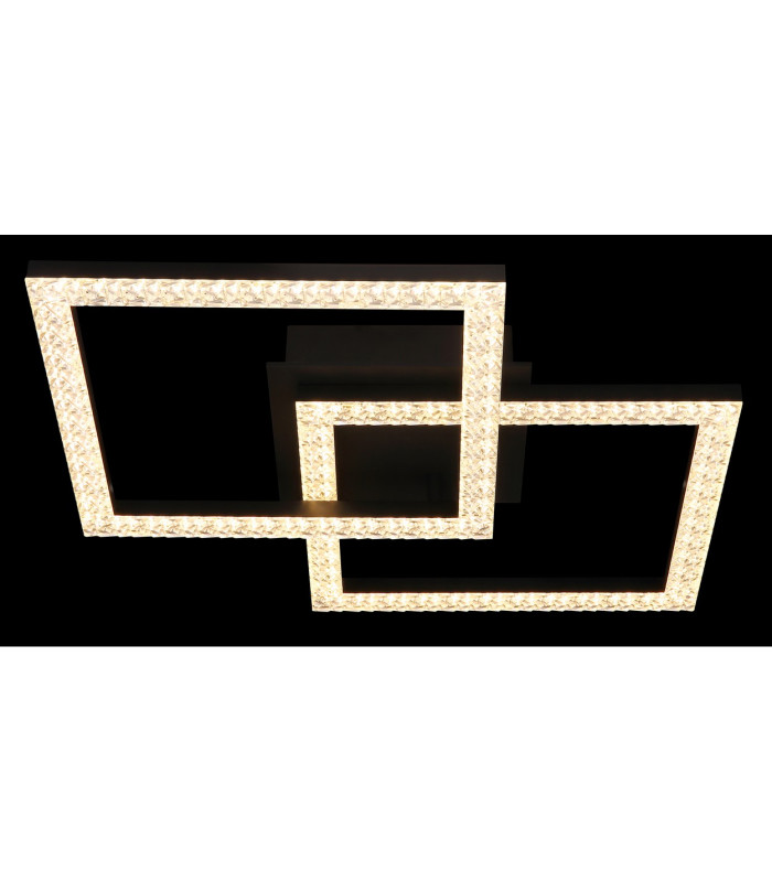 Sapena 53x37cm Integrated LED Semi Flush Ceiling Light Matt Black 2x LED 3000K-6