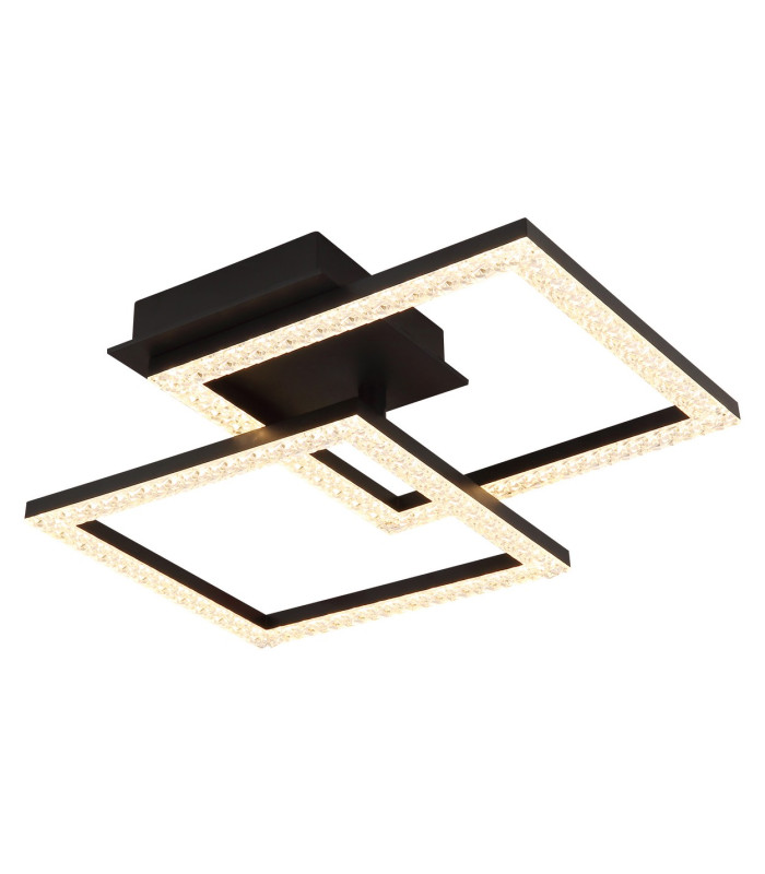 Sapena 53x37cm Integrated LED Semi Flush Ceiling Light Matt Black 2x LED 3000K-7