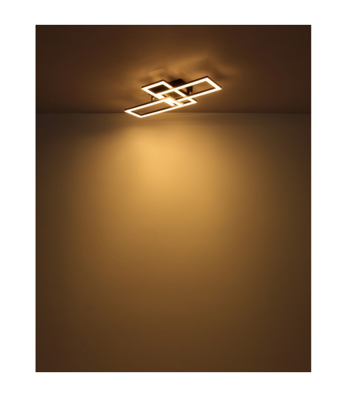 Sapena 53x37cm Integrated LED Semi Flush Ceiling Light Matt Black 2x LED 3000K-8