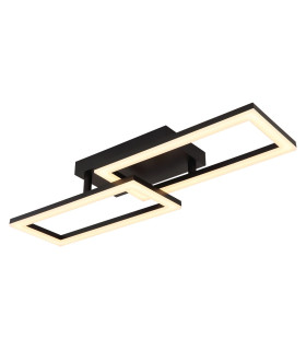 Sapena 61x20cm Integrated LED Semi Flush Ceiling Light Matt Black 2x LED 3000K-1