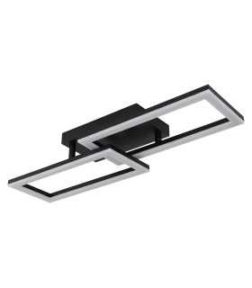 Sapena 61x20cm Integrated LED Semi Flush Ceiling Light Matt Black 2x LED 3000K-2