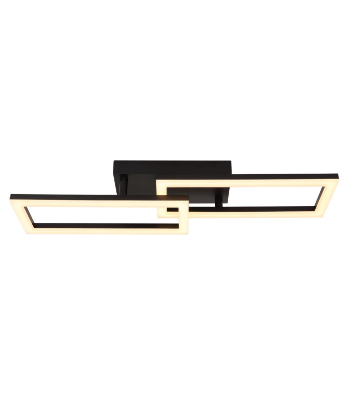 Sapena 61x20cm Integrated LED Semi Flush Ceiling Light Matt Black 2x LED 3000K-3