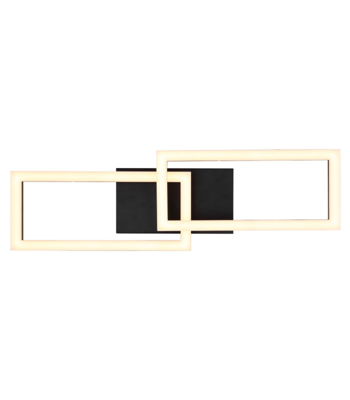 Sapena 61x20cm Integrated LED Semi Flush Ceiling Light Matt Black 2x LED 3000K-4