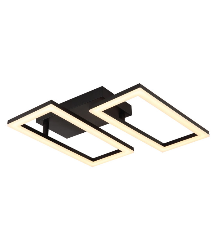 Sapena 61x20cm Integrated LED Semi Flush Ceiling Light Matt Black 2x LED 3000K-5