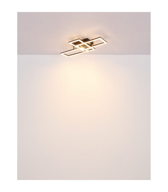 Sapena 61x20cm Integrated LED Semi Flush Ceiling Light Matt Black 2x LED 3000K-7