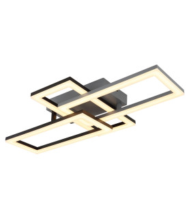 Sapena 61x34cm Integrated LED Semi Flush Ceiling Light Matt Black 3x LED 3000K-1
