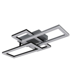 Sapena 61x34cm Integrated LED Semi Flush Ceiling Light Matt Black 3x LED 3000K-2