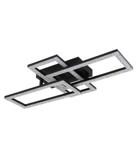 Sapena 61x34cm Integrated LED Semi Flush Ceiling Light Matt Black 3x LED 3000K-2