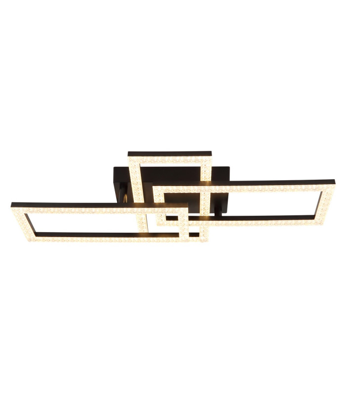 Sapena 61x34cm Integrated LED Semi Flush Ceiling Light Matt Black 3x LED 3000K-3
