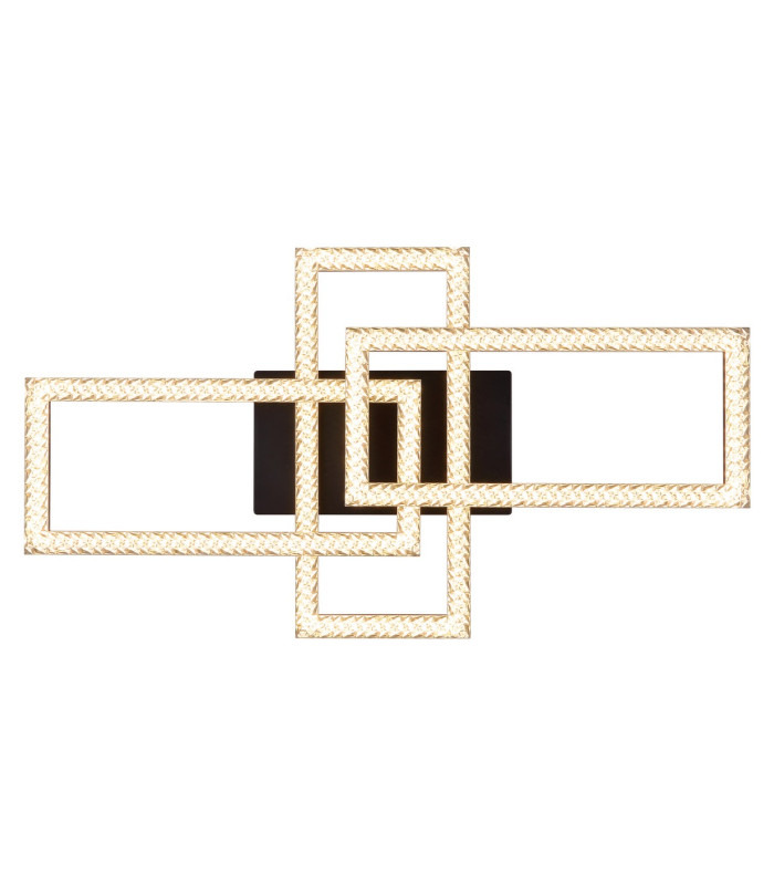 Sapena 61x34cm Integrated LED Semi Flush Ceiling Light Matt Black 3x LED 3000K-4