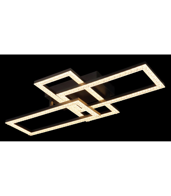 Sapena 61x34cm Integrated LED Semi Flush Ceiling Light Matt Black 3x LED 3000K-5