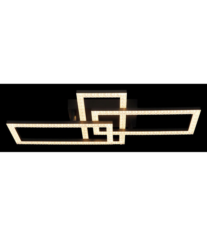 Sapena 61x34cm Integrated LED Semi Flush Ceiling Light Matt Black 3x LED 3000K-6