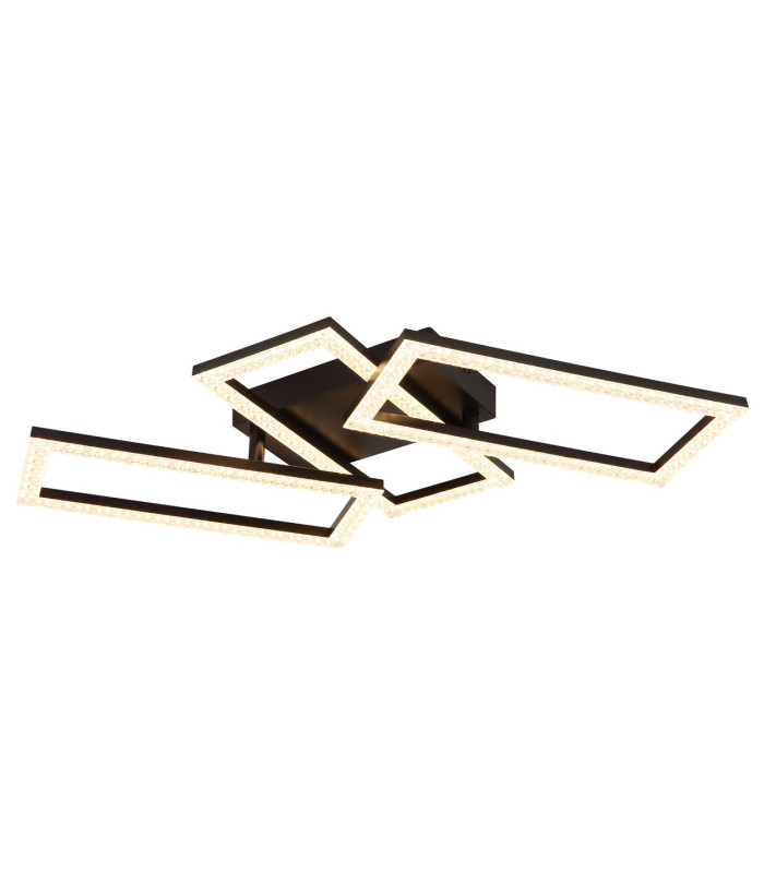 Sapena 61x34cm Integrated LED Semi Flush Ceiling Light Matt Black 3x LED 3000K-7