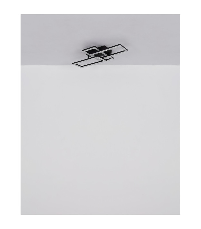 Sapena 61x34cm Integrated LED Semi Flush Ceiling Light Matt Black 3x LED 3000K-10