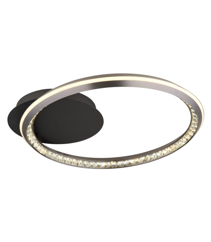 Alaina Single Ring Integrated LED Semi Flush Ceiling Light Grey Matt LED Dimmable 2700-6000K-1