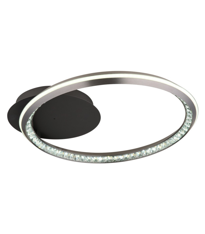 Alaina Single Ring Integrated LED Semi Flush Ceiling Light Grey Matt LED Dimmable 2700-6000K-5