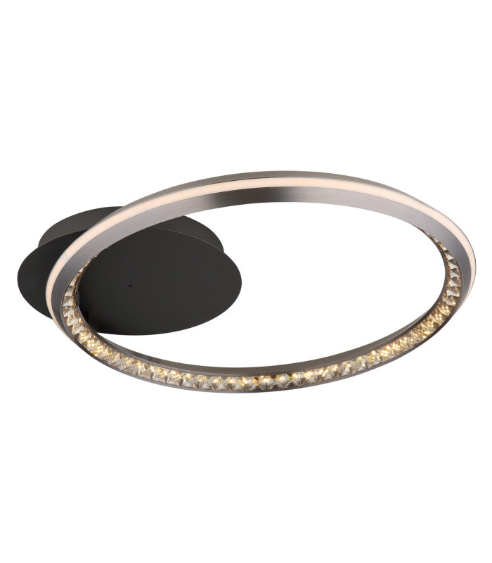 Alaina Single Ring Integrated LED Semi Flush Ceiling Light Grey Matt LED Dimmable 2700-6000K-11