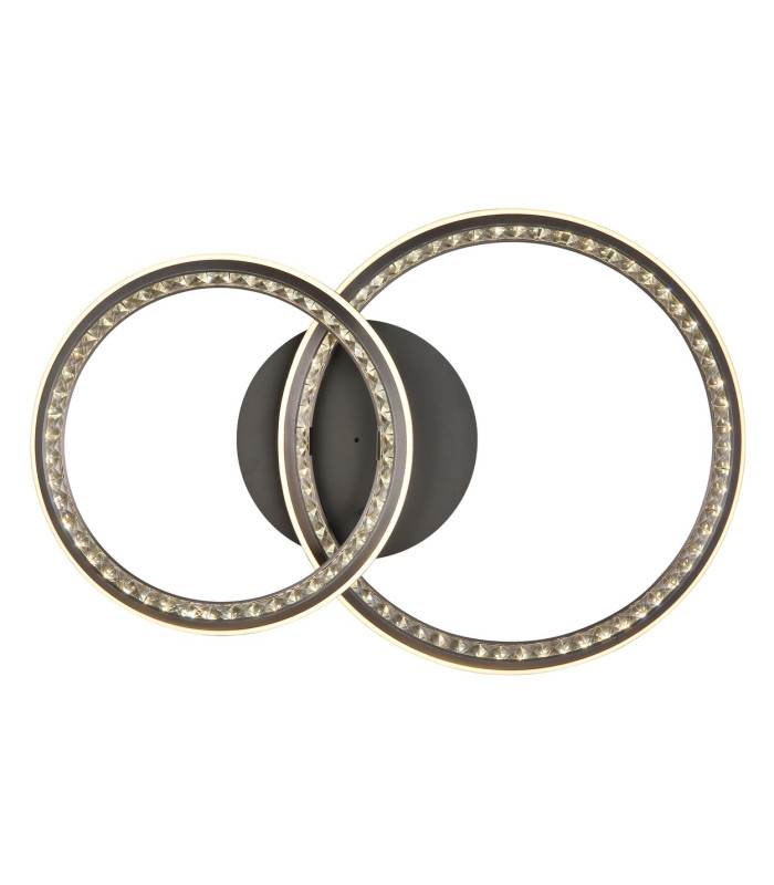 Alaina Twin Ring Integrated LED Semi Flush Ceiling Light Grey Matt 2x LED Dimmable 2700-6000K-3