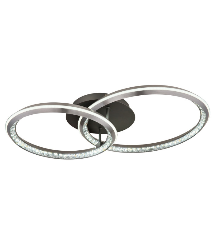 Alaina Twin Ring Integrated LED Semi Flush Ceiling Light Grey Matt 2x LED Dimmable 2700-6000K-5