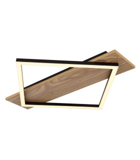 Beatrix I Integrated LED Semi Flush Ceiling Light Brown Rectangular Square 1x LED 3000K-1
