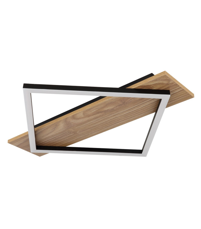 Beatrix I Integrated LED Semi Flush Ceiling Light Brown Rectangular Square 1x LED 3000K-2