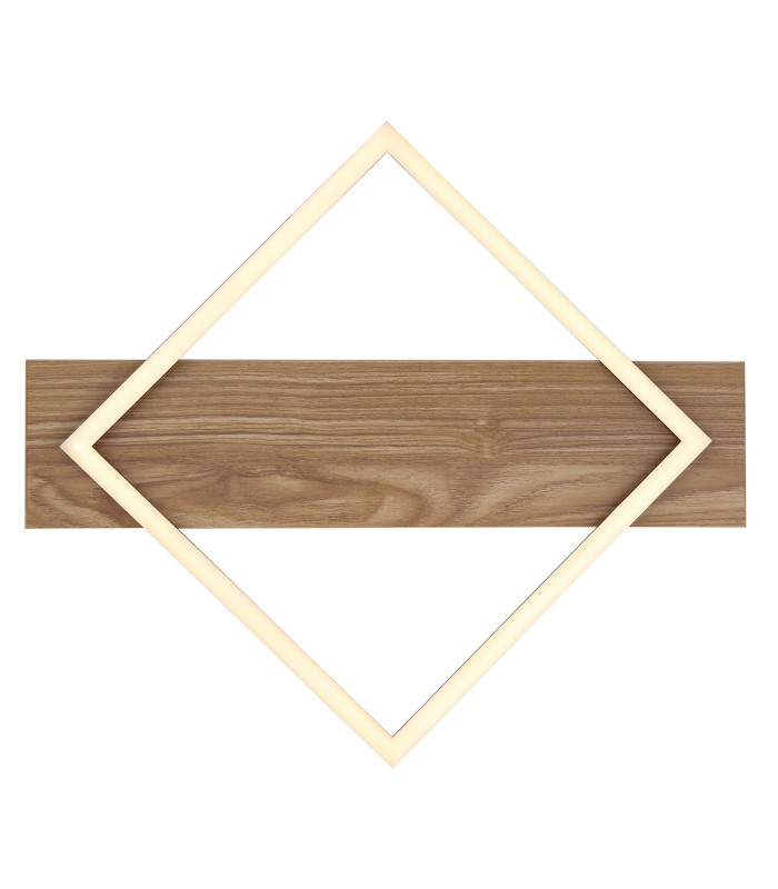 Beatrix I Integrated LED Semi Flush Ceiling Light Brown Rectangular Square 1x LED 3000K-4