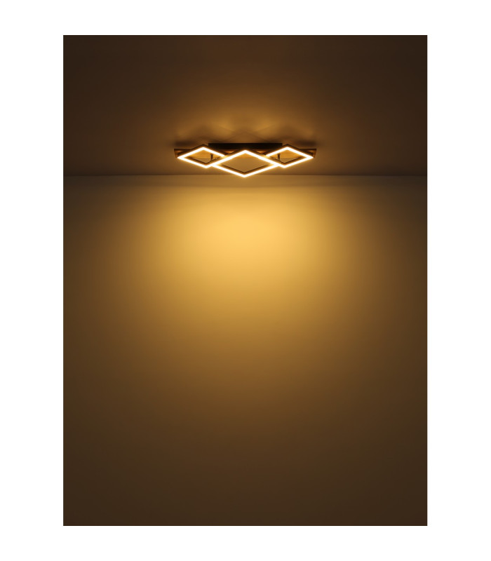 Beatrix I Integrated LED Semi Flush Ceiling Light Brown Rectangular Square 1x LED 3000K-5