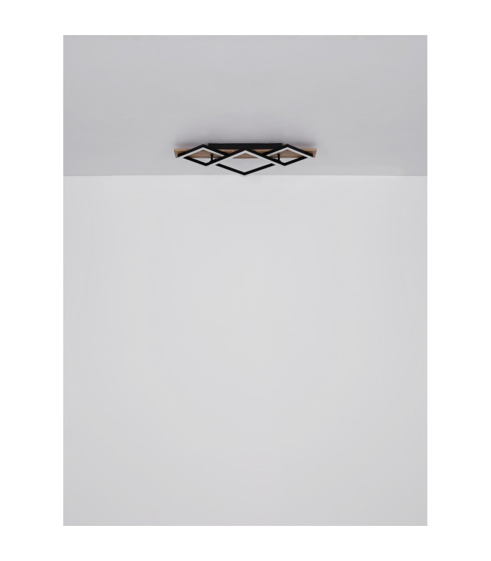 Beatrix I Integrated LED Semi Flush Ceiling Light Brown Rectangular Square 1x LED 3000K-7